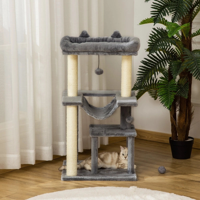 TIRAGRAFFI 90 cm con amaca e cuccia grigio