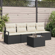 Set di divani 5 pcs Nero e Crema polyrattan 3346247