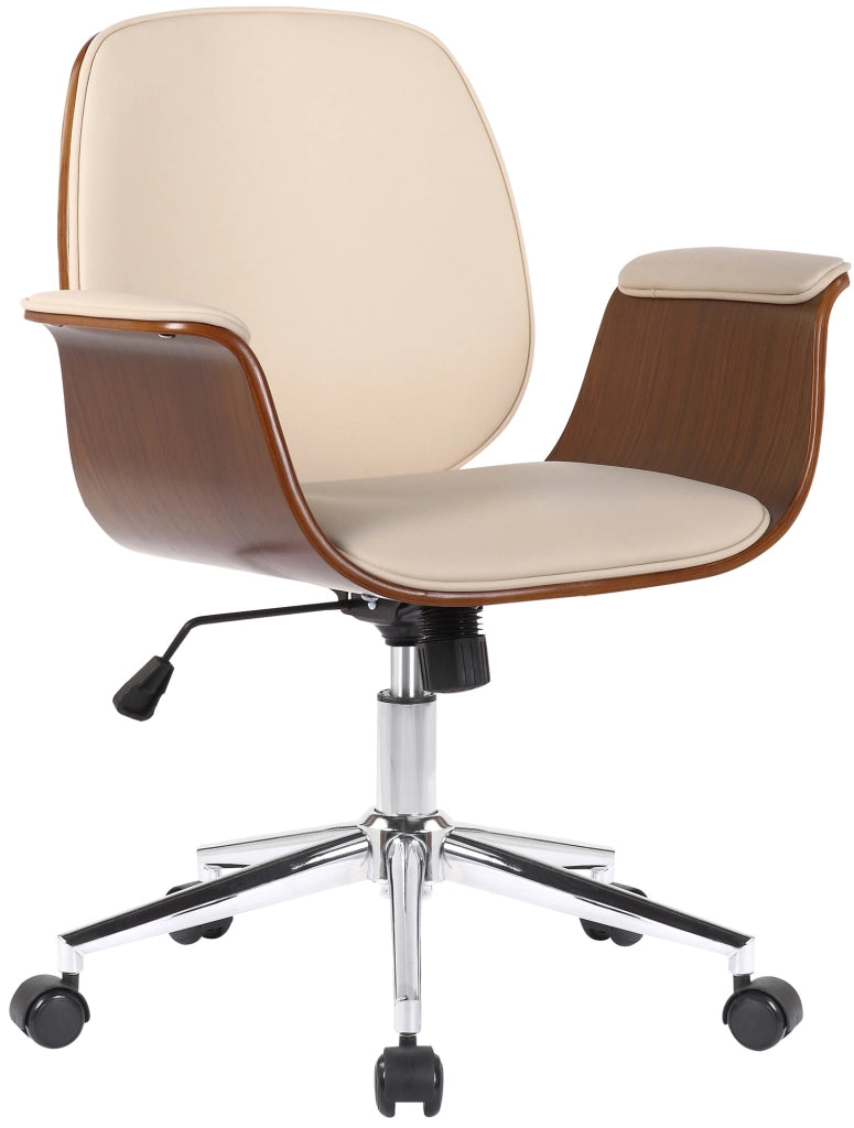 Sedia ufficio Kemberg in similpelle Noce/crema