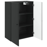 Armadietto a Muro | Mobiletto a muro Nero 66 x 34,5 x 90 cm Legno ingegnerizzato