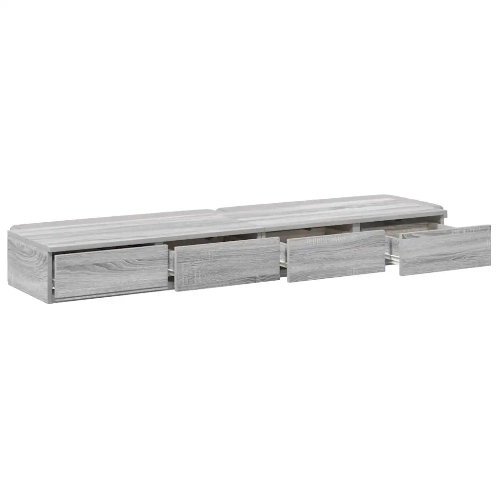 Cassetti per letto | Comodino | Armadio da Notte | Mobiletto da notte Grigio Sonoma 135 x 36,5 x 16,5 cm
