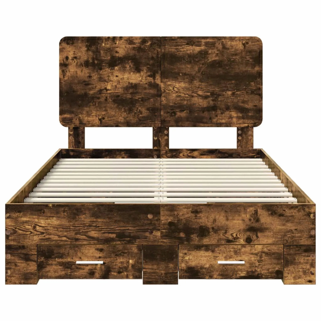 Struttura del letto Rovere fumé 135 x 190 cm Legno multistrato 3412796