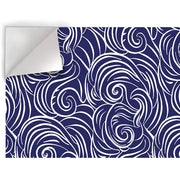 ONDE RICCE - Pellicola stampata adesiva in PVC finitura opaca Misura: 100x1000 cm, Colore: Blu