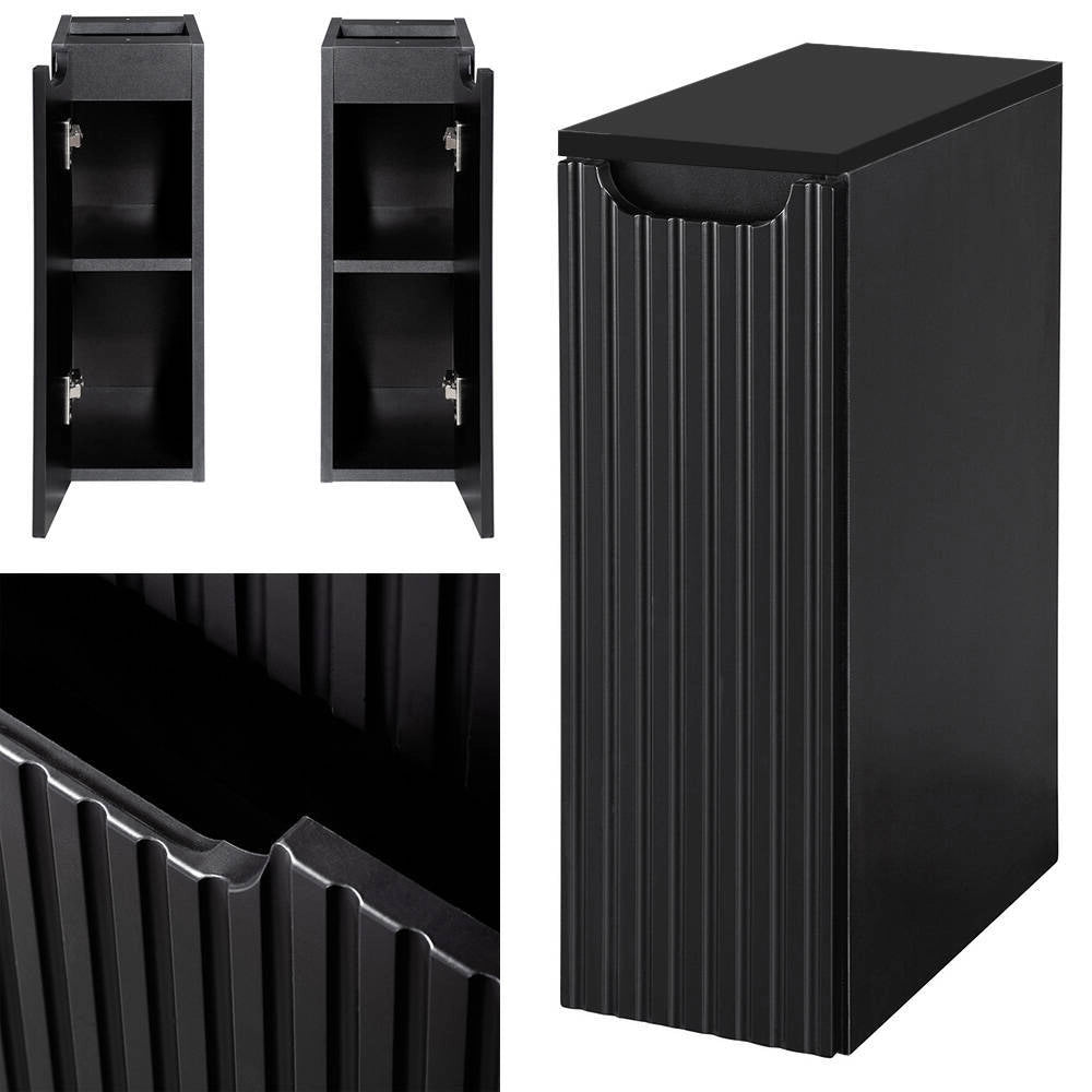 Mobile Sottolavabo NEWPORT da Parete con 3 Ante e Ripiano 80x60x40 cm - Nero [en.casa]