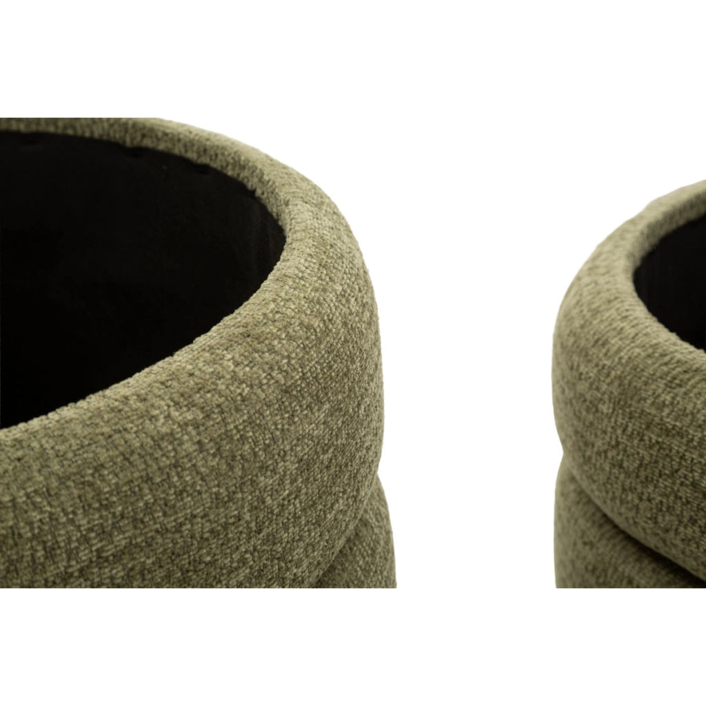 Set di 2 pouf contenitore in stile nordico verdi