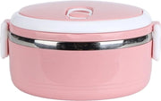 Tromba per pranzo, contenitore termico con maniglia, acciaio inossidabile, bento-box isolato, set di accessori, gomma a tenuta ermetica, valvola di scarico ariostato per apertura facile durante la consumazione