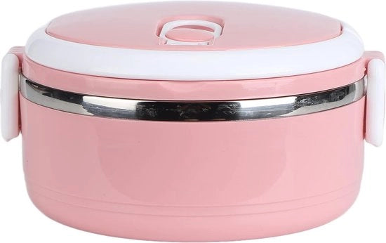 Tromba per pranzo, contenitore termico con maniglia, acciaio inossidabile, bento-box isolato, set di accessori, gomma a tenuta ermetica, valvola di scarico ariostato per apertura facile durante la consumazione