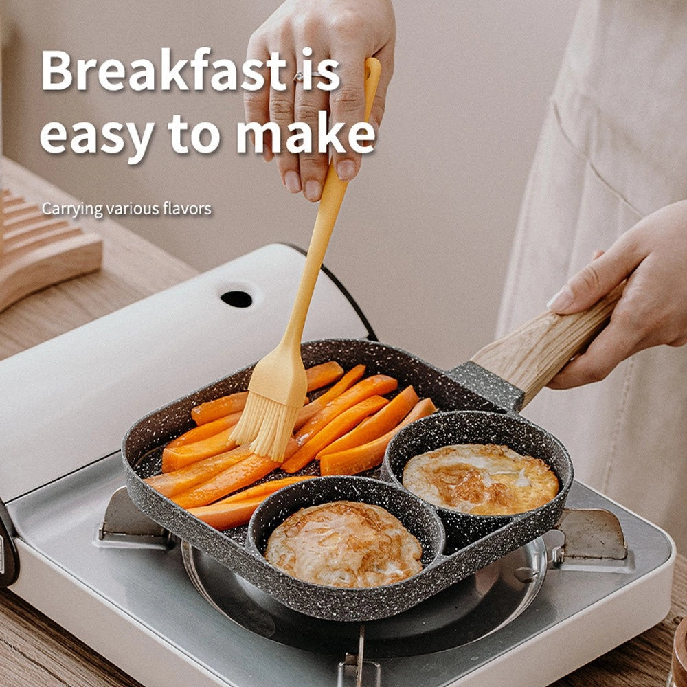 Trade Shop - Padella Pancake 3 Scomparti In Lega Di Alluminio Antiaderente Per Cuocere 3 In 1 -