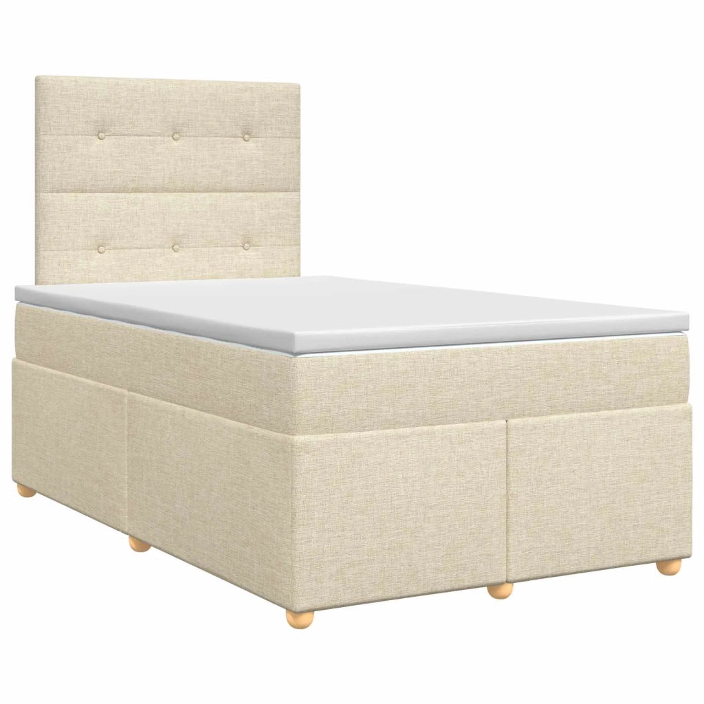 Letto box spring con materasso Crema 120 x 200 cm Tessuto 3453863