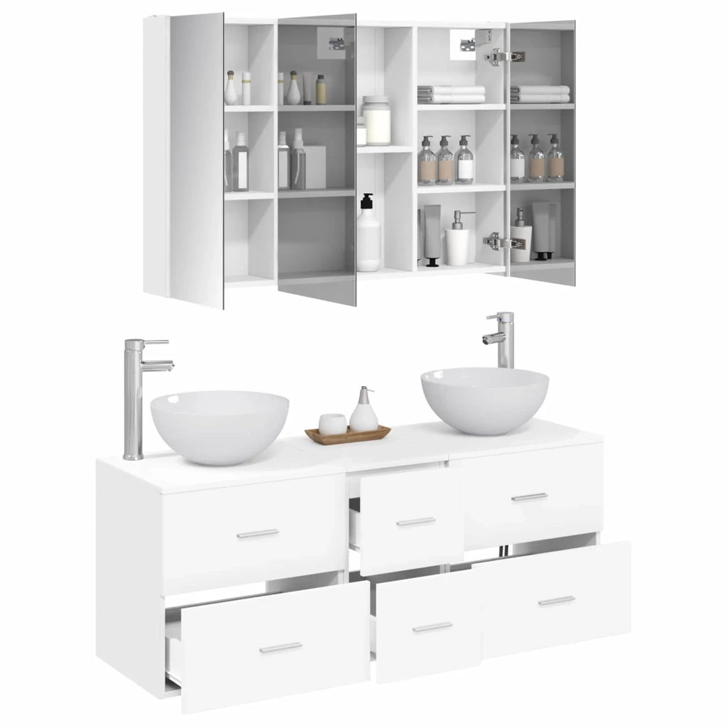 Set di mobili per il bagno 4 pcs Bianco 3406743