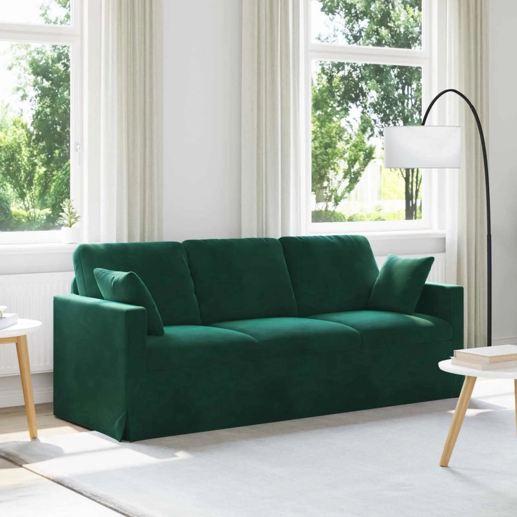 Divano Verde Scuro 198 x 78 x 80 cm Velluto