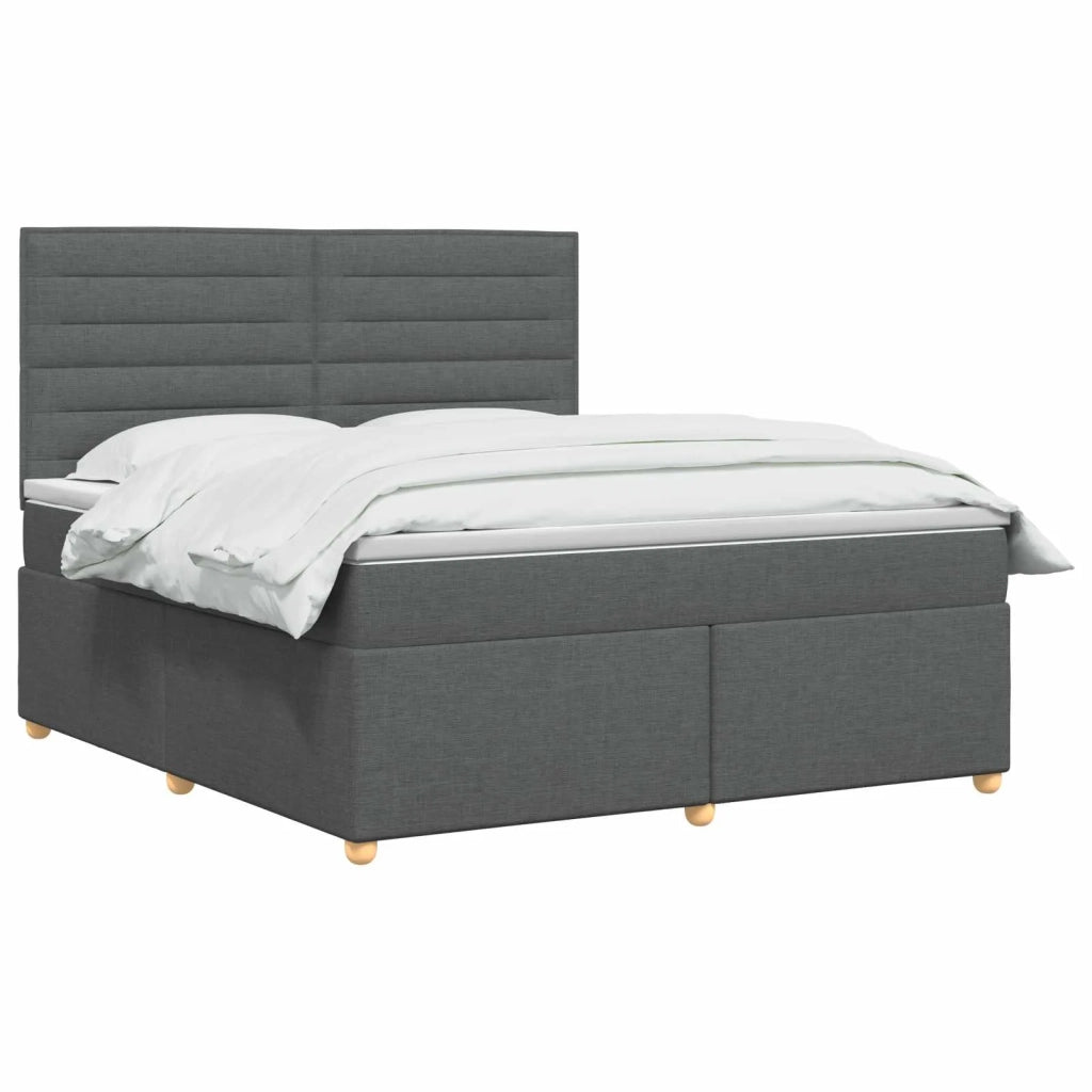 Letto box spring con materasso Grigio Scuro 140 x 190 cm 3453873