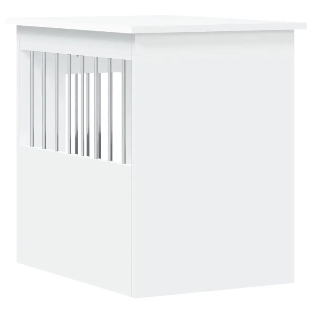 Gabbia Cani da Arredamento Bianca 45x62x59cm Legno Multistrato 838309