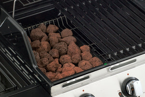 Barbecue a Gas GPL Pietra Lavica 4 Fuochi 14kW con Fornello Laterale Sochef Golosone 4