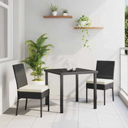 Set da Pranzo per Giardino 3 pcs Nero