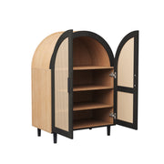 Mobile scarpiera con 2 Ante; 3 Ripiani di cui 2 Regolabili; per ingresso; in MDF e pannelli di particelle; 70 × 40 × 100 cm; Naturale e Nero