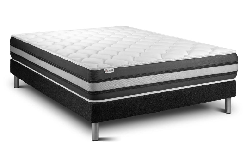 Letto con materasso VITAL SPRING ZEN 130 x 200 cm Rete Kit Nero