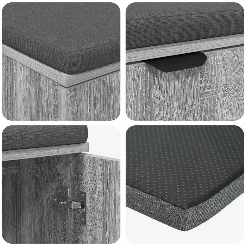 Panca per ingresso con cuscino Sonoma grigia 80 x 38 x 46 cm 891485