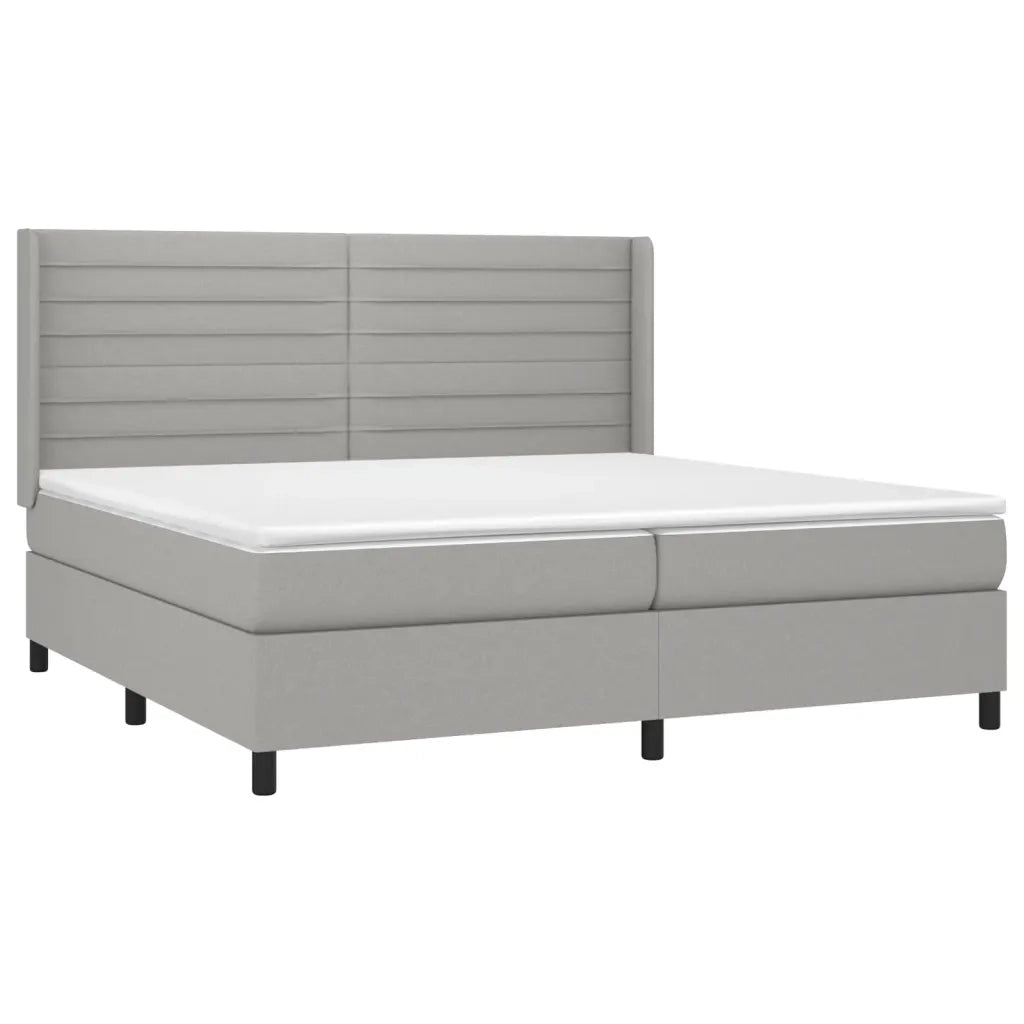 Giroletto a Molle con Materasso Grigio Chiaro 200x200cm Tessuto 3131537
