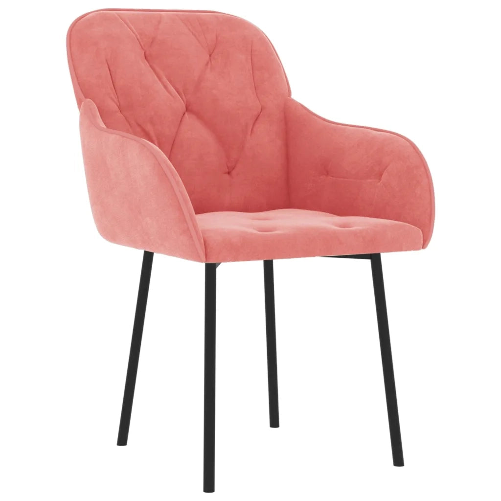 Sedie da Pranzo 2 pz Rosa in Velluto cod mxl 15721