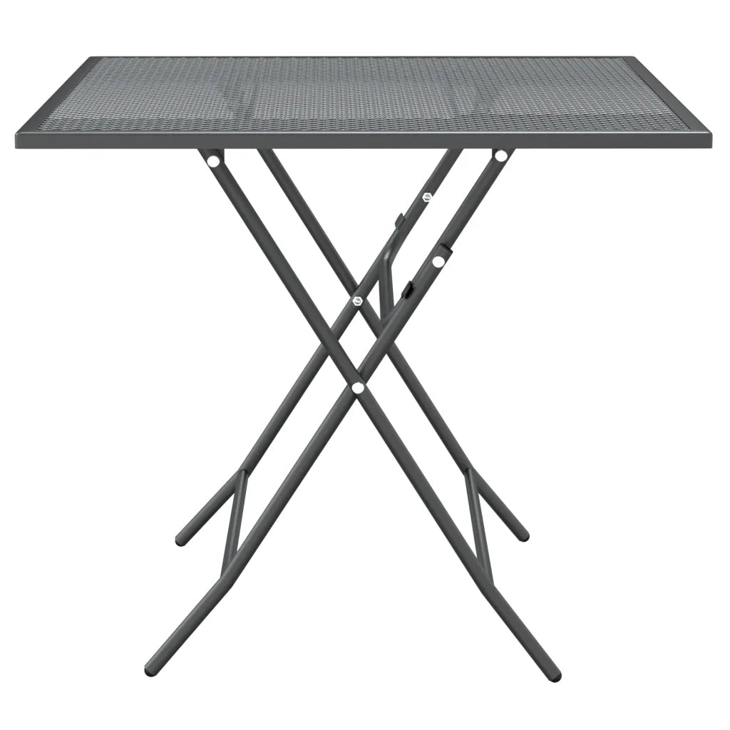 Set da Pranzo per Giardino 3pz Rete Metallica Espansa Antracite 3084719