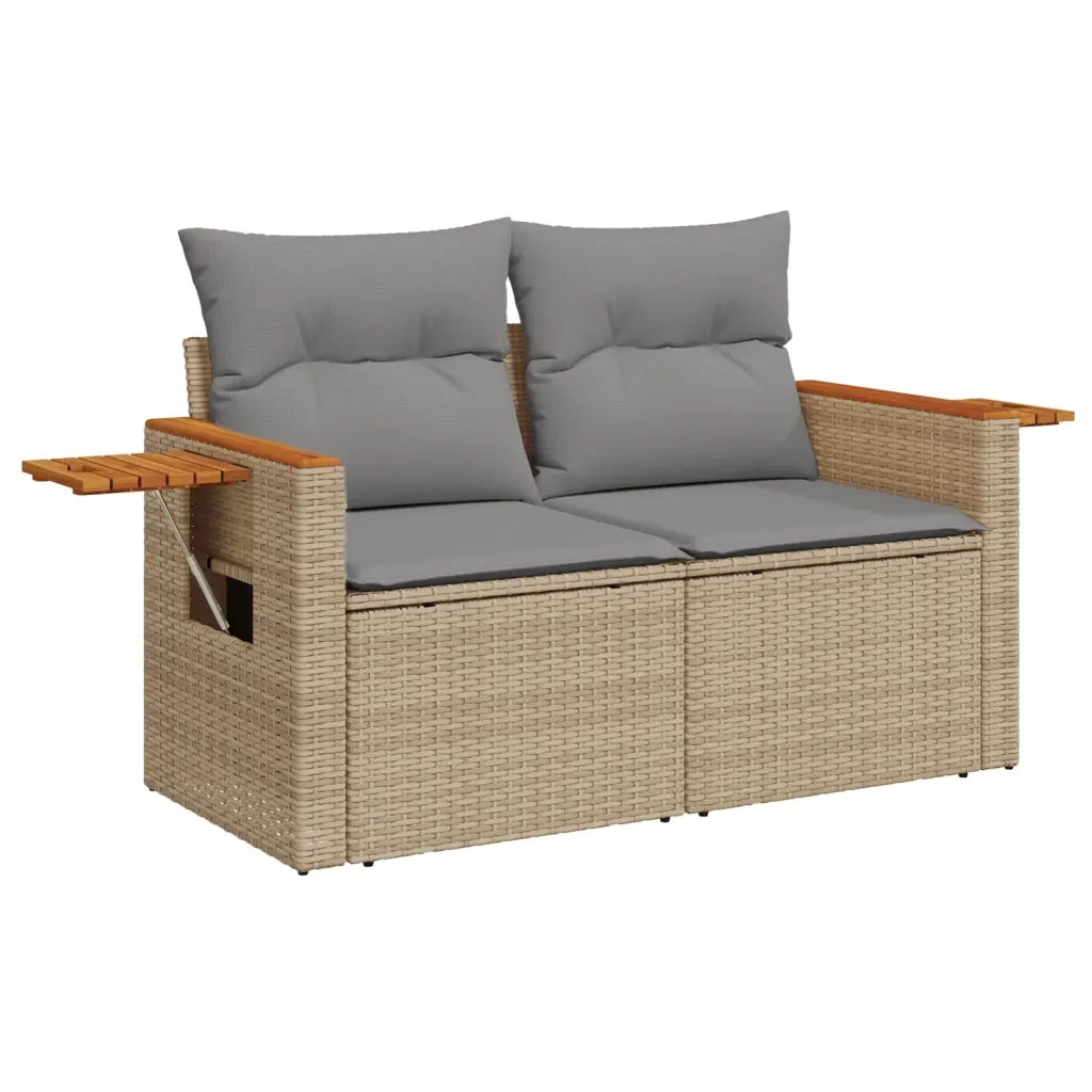 Set Divano da Giardino 4 pz con Cuscini Beige in Polyrattan 3226745
