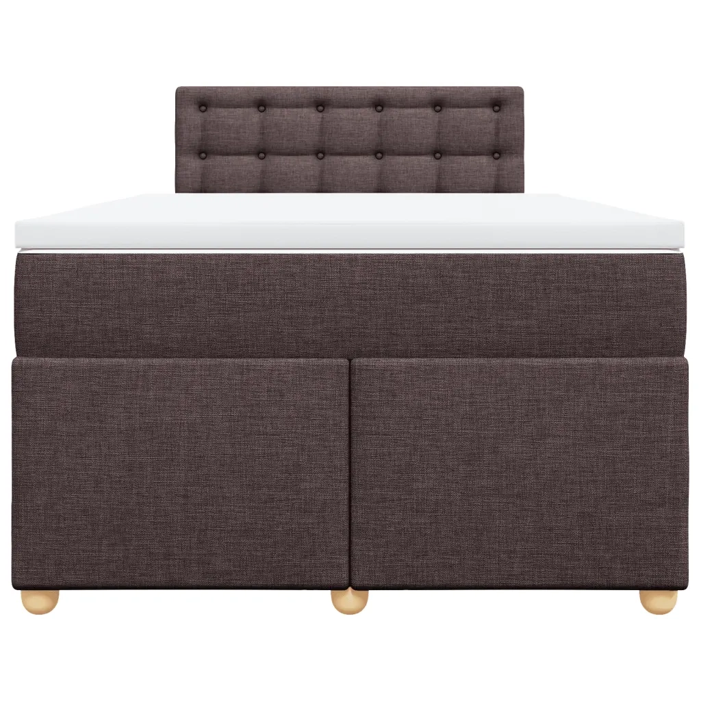 Giroletto a Molle con Materasso Marrone Scuro 120x200cm Tessuto