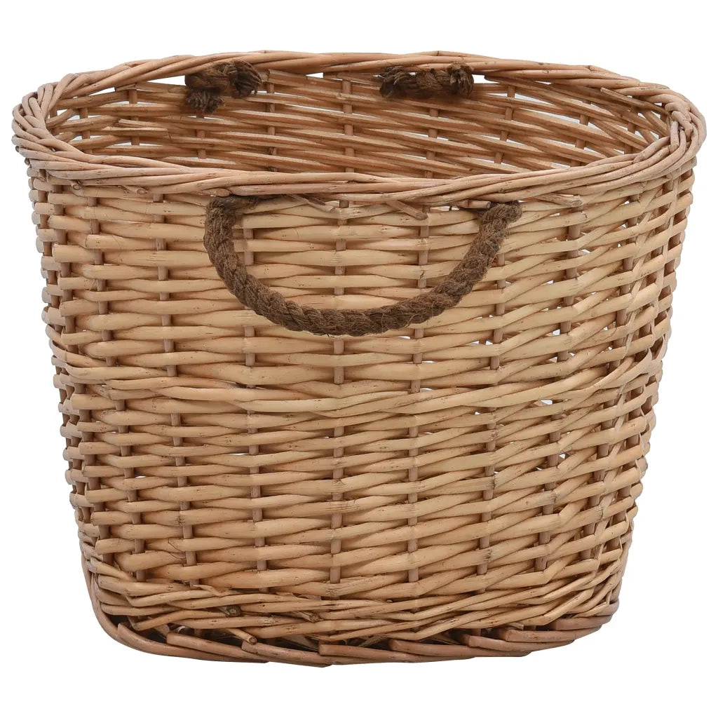 Cesta per Legna con Maniglie 56x40x28 cm Salice Naturale CFW2195777