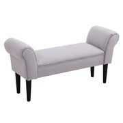Divano imbottito 2 posti con braccioli e struttura in legno ¨C Minimal ¨C 102x36x51 cm Grigio Bianco