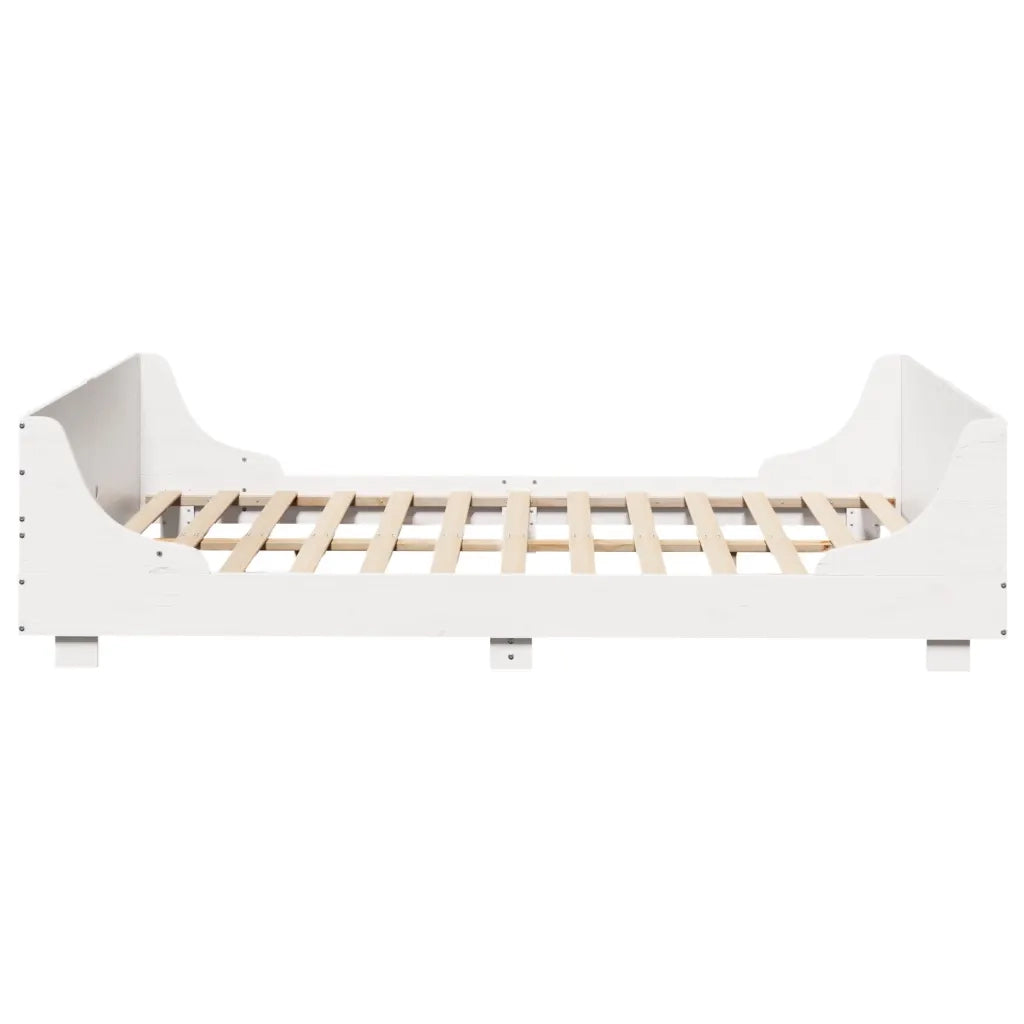 Letto senza Materasso Bianco 120x190 cm Legno Massello di Pino