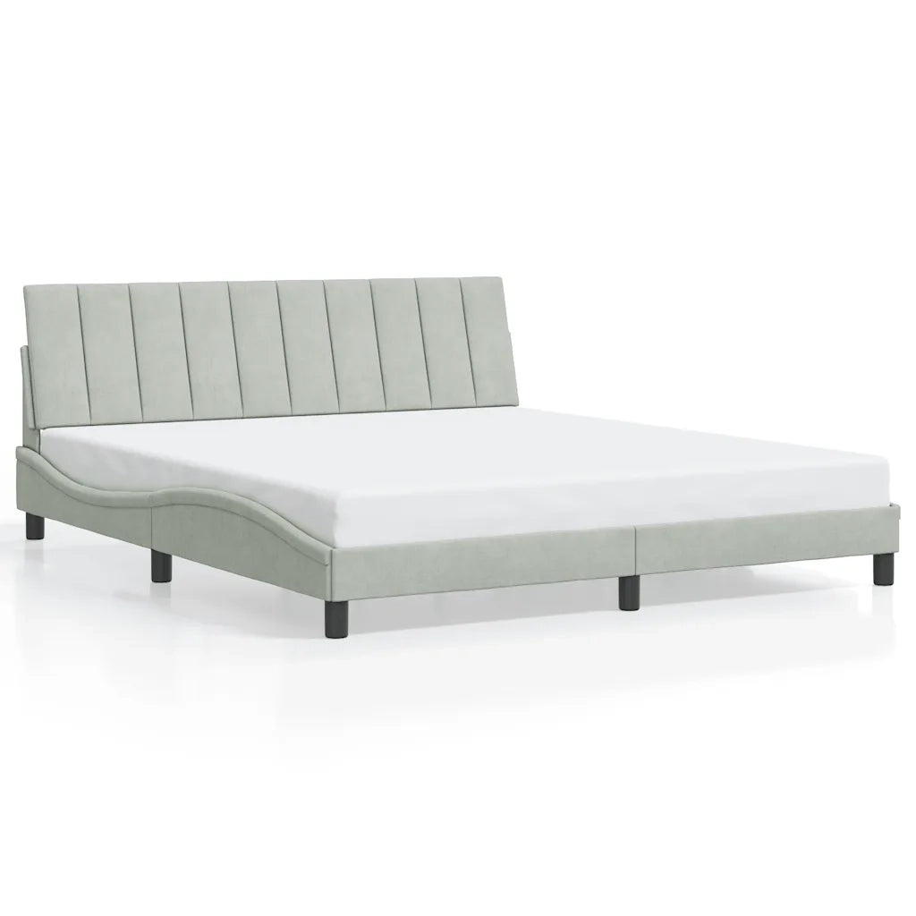Giroletto senza Materasso Hanko Grigio Chiaro 180x200 cm Velluto
