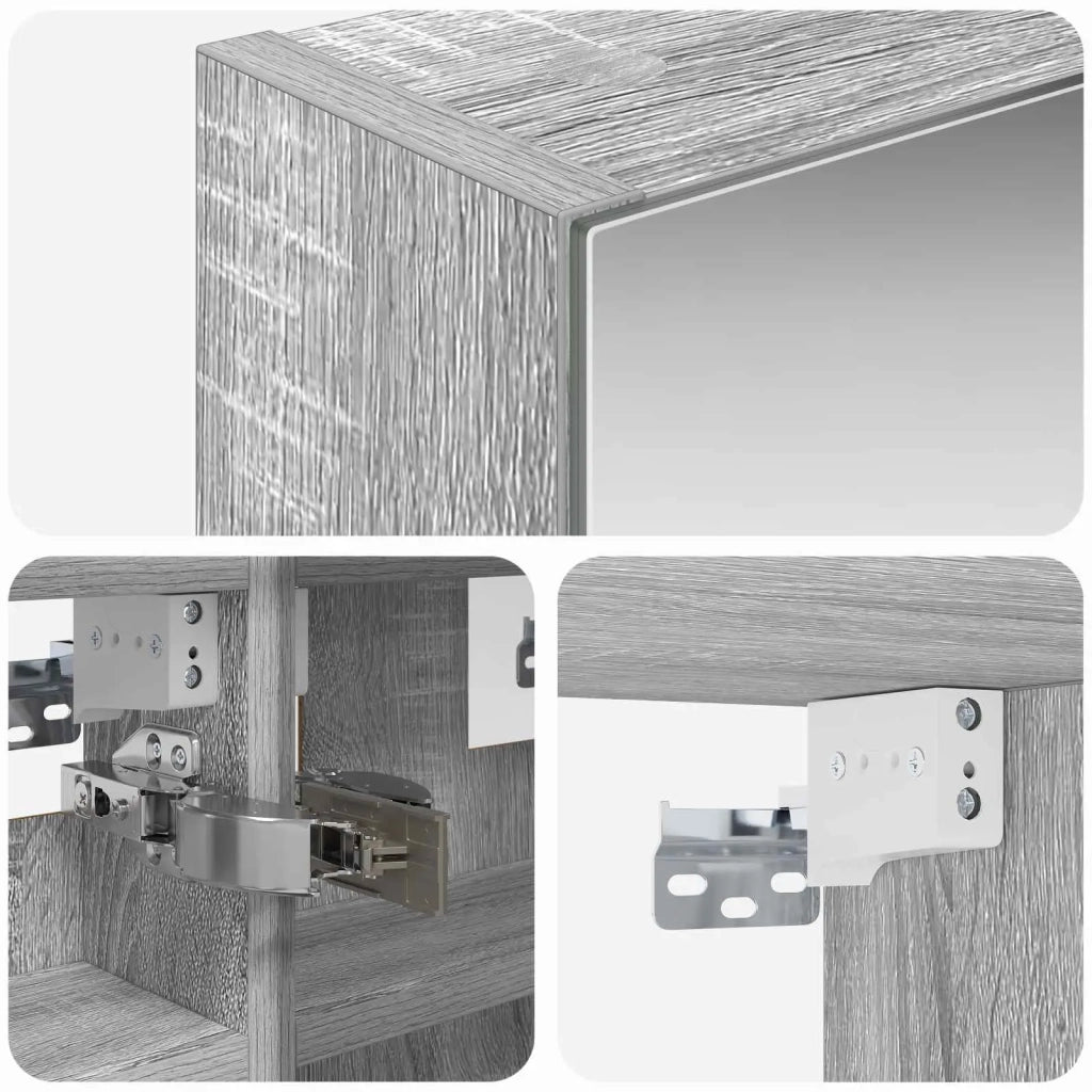 Mobiletto per specchio da bagno Grigio Sonoma 30 x 10,5 x 50 cm 889020