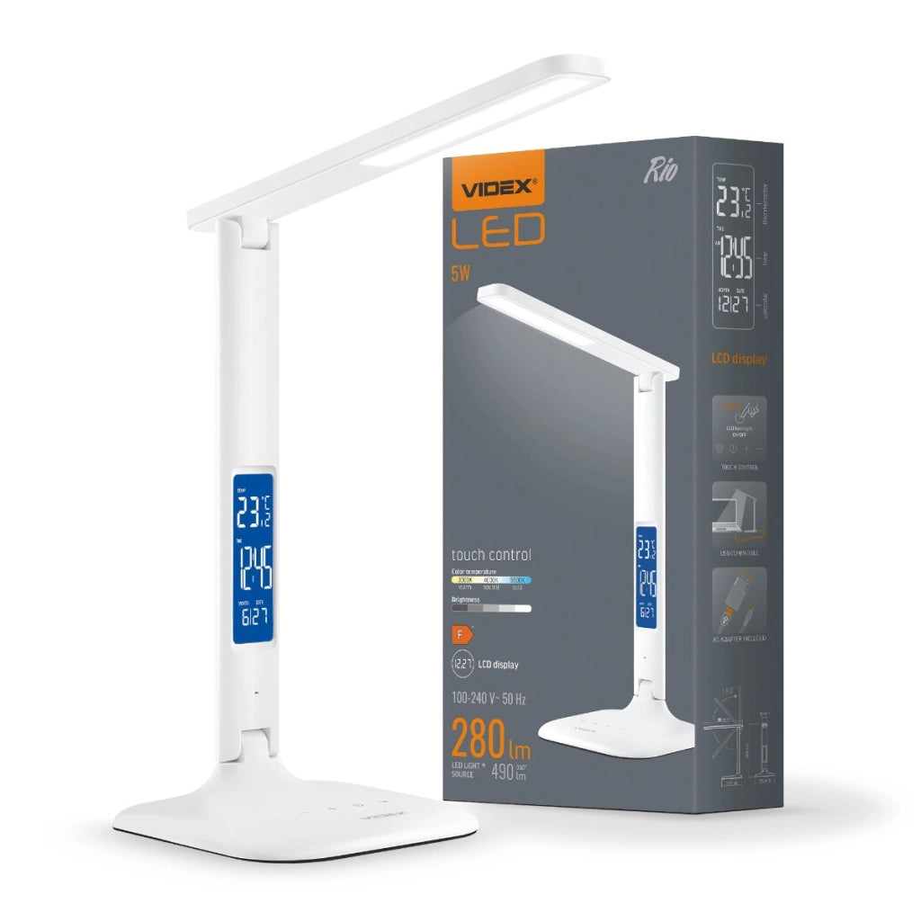 Lampada da tavolo LED 5W 490lm bianca touch dimmer Videx