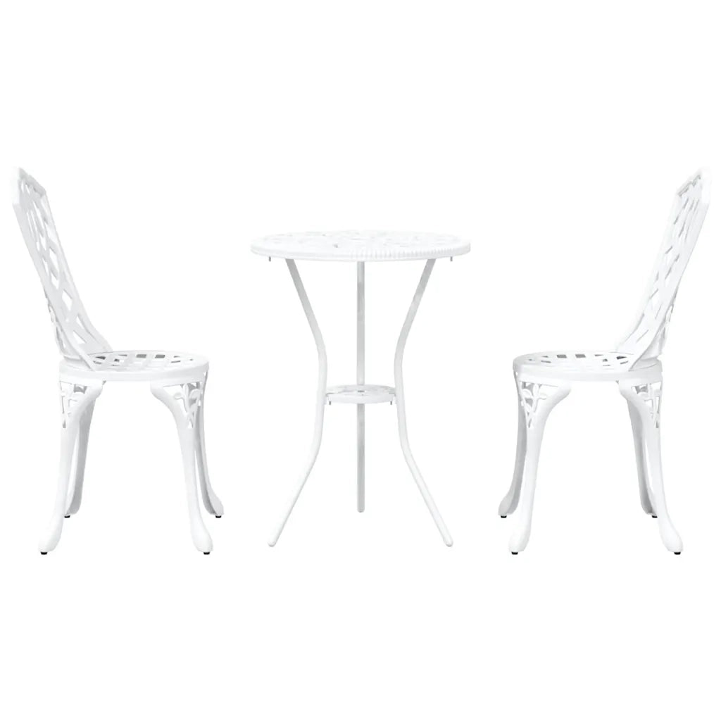Set Bistro da Giardino 3 pcs Bianco Alluminio 42002392