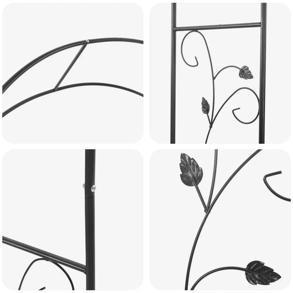 Arco da Giardino Floreale Nero 115 x 37 x 231 cm CFW8466588