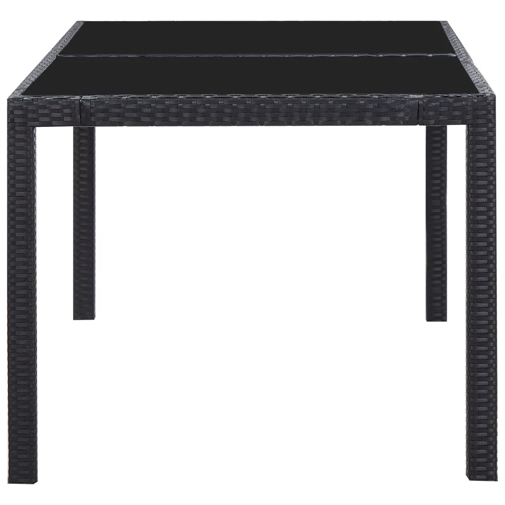 Set Mobili da Pranzo per Giardino 7 pz in Polyrattan Nero  cod mxl 35158