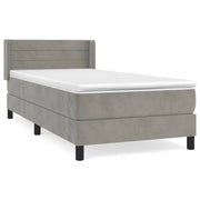 Letto singolo | Letto per adulti | Giroletto a Molle con Materasso Grigio Chiaro 100x200cm Velluto