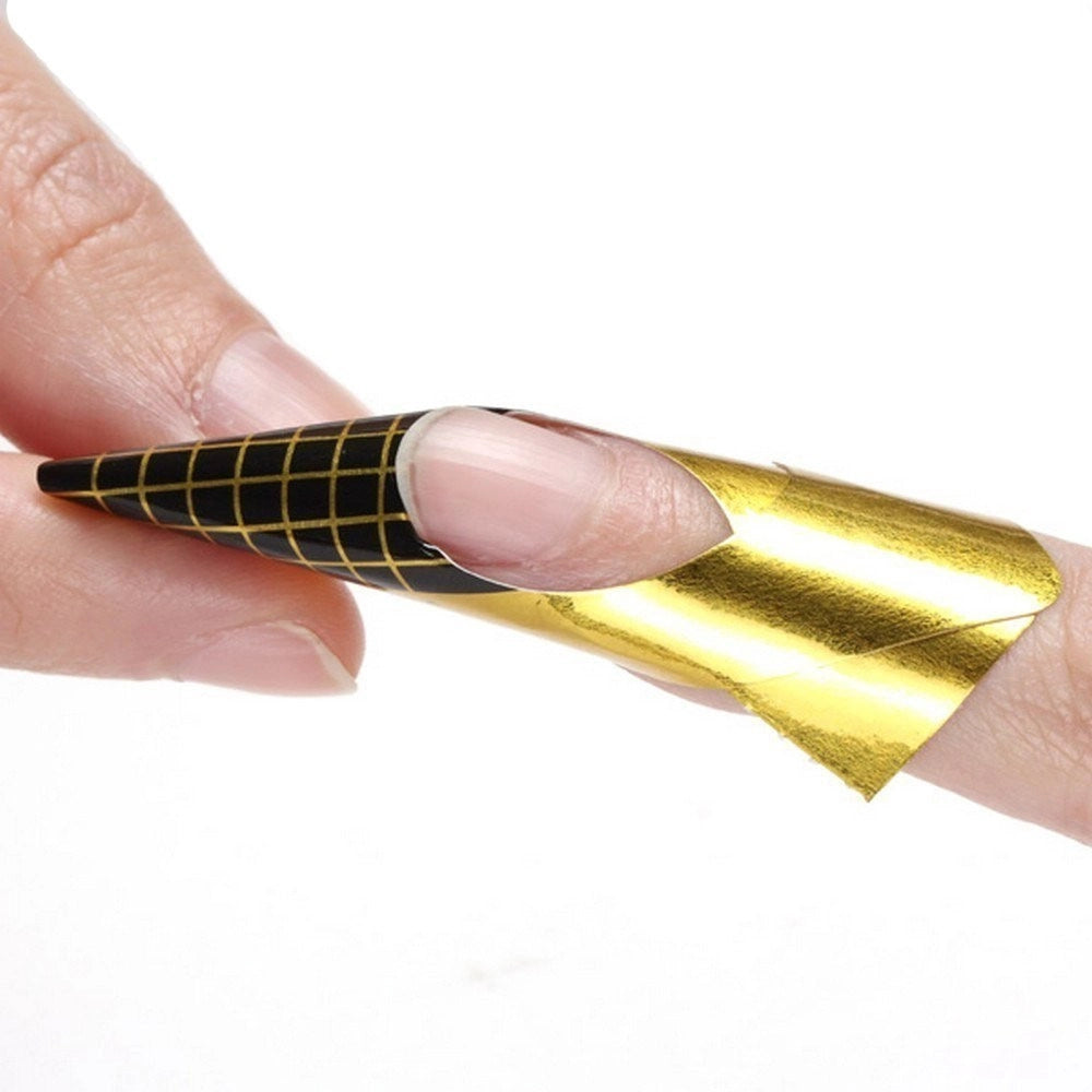 Trade Shop - 5 Rotoli 2500 Cartine Oro Nail Art Allungamento Ricostruzione Unghie Tips Sagome -