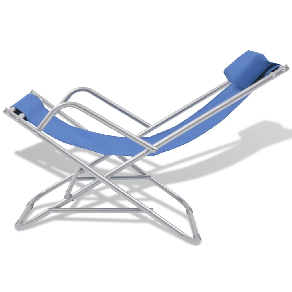 Sedie da giardino reclinabili 2 pz blu acciaio 02_0011902
