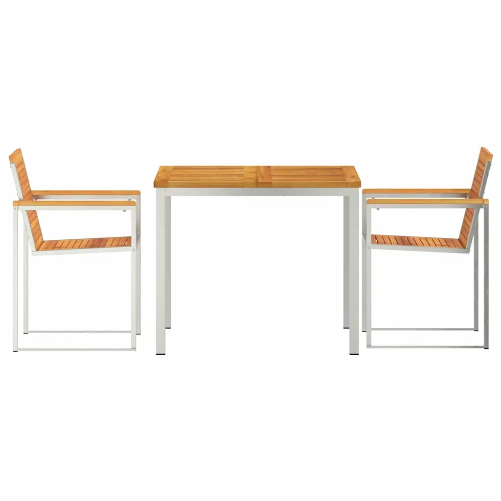 Set da Pranzo per Giardino 3 pcs Legno di Acacia Massello 3334805