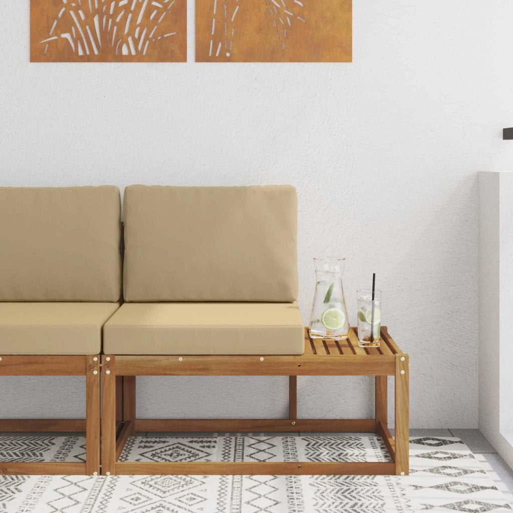 Divano da Esterno con cuscino-Divano da Giardino Naturale 91 x 63 x 73 cm 125757