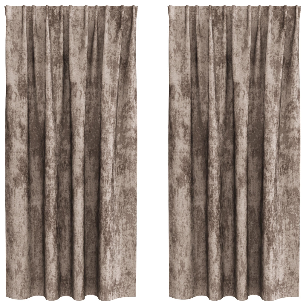 Tende in velluto 2 pz con occhielli Cappuccino 175x140 cm