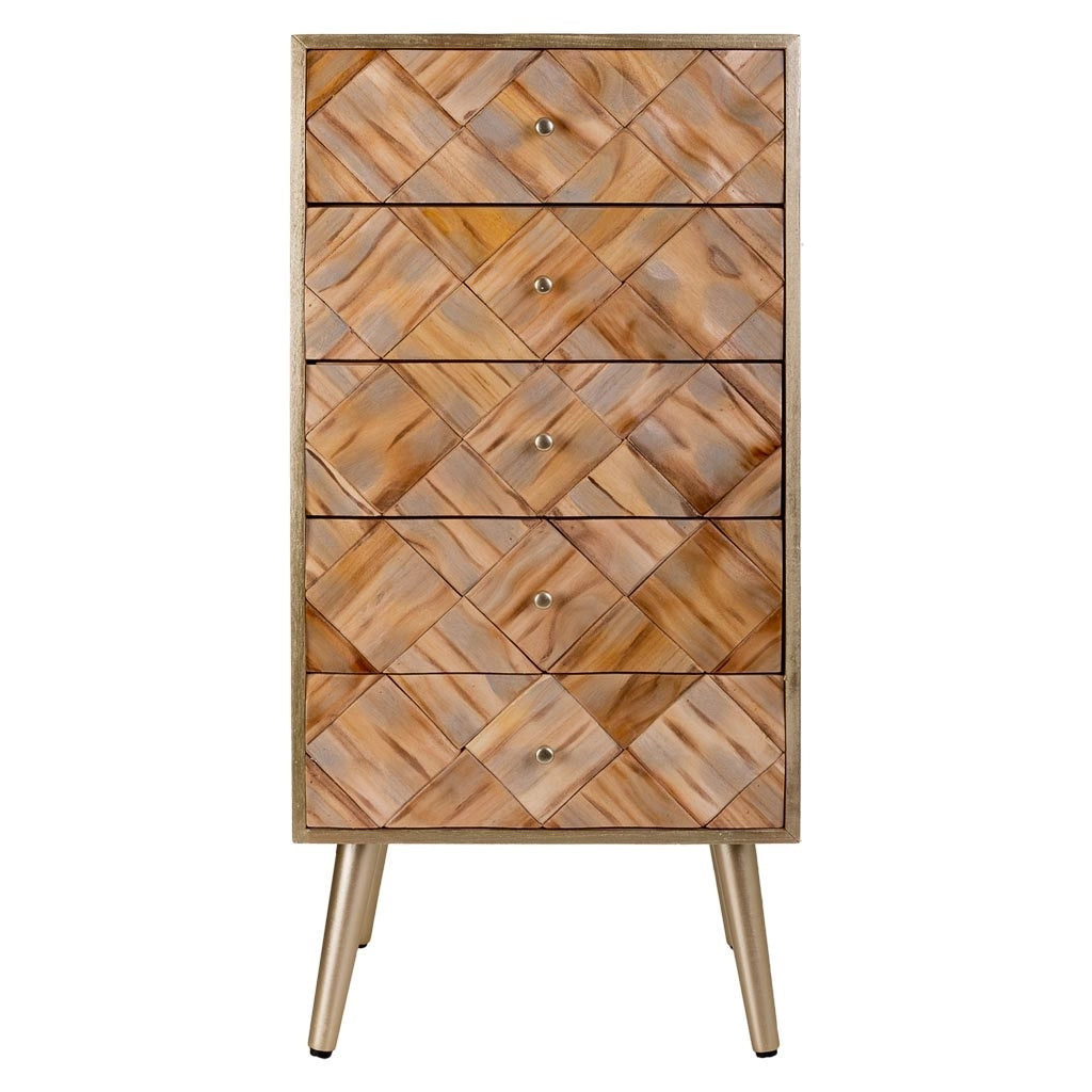 Cassettiera in legno marrone 44,5x34x93h