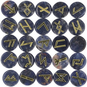 Set di Rune - 25 Pietre Cristalline - Incise con Lettere d'Oro - Cristallo Naturale - Spirituale - Ideale per Amici - Pietre di Rune