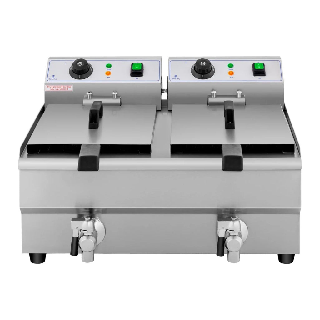 Friggitrice elettrica professionale per ristoranti 2 x 10 litri timer 14_0001785