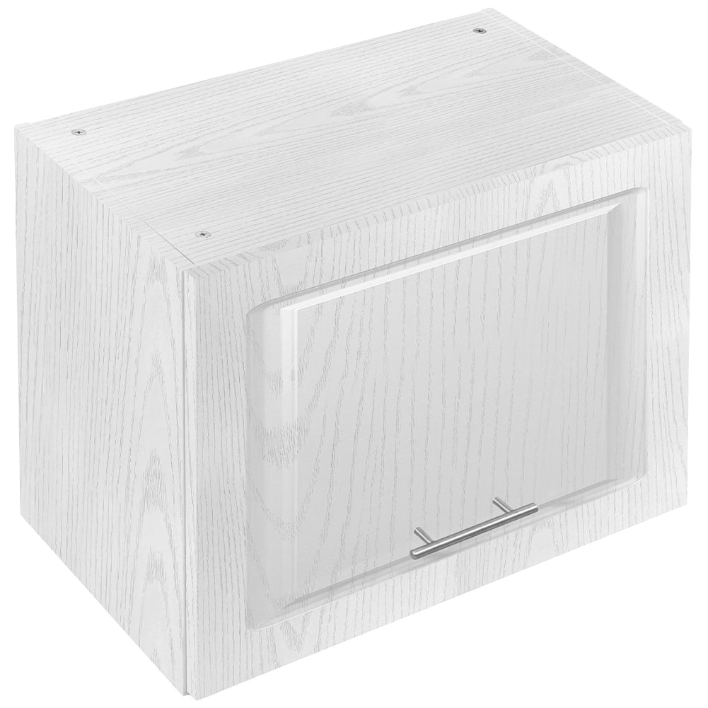 Pensile Cucina Ribaltabile Muro Armadio Sospeso Legno Boiserie Bianco Frassinato