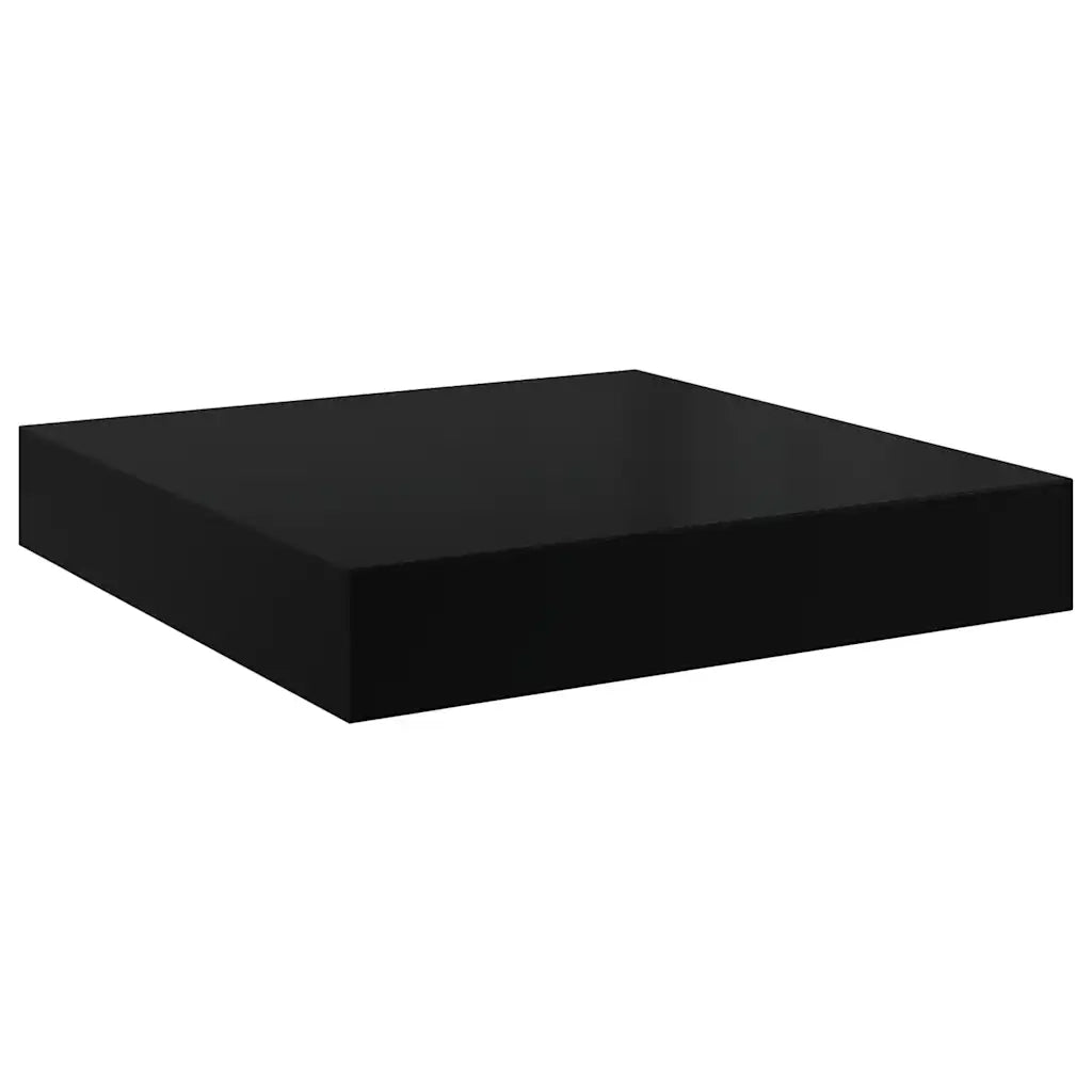 Scaffali a Parete 2 pz Nero Lucido 23x23,5x3,8 cm in MDF 323761