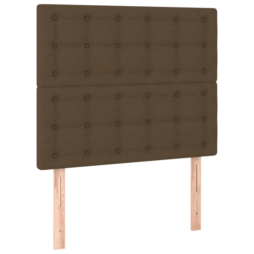 Giroletto a Molle con Materasso Marrone Scuro 100x200cm Tessuto