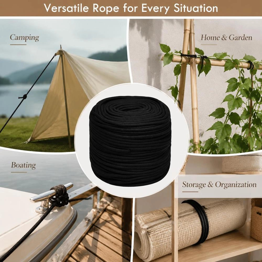 Black Work Rope, 10 Mm, 100 M, Polyester