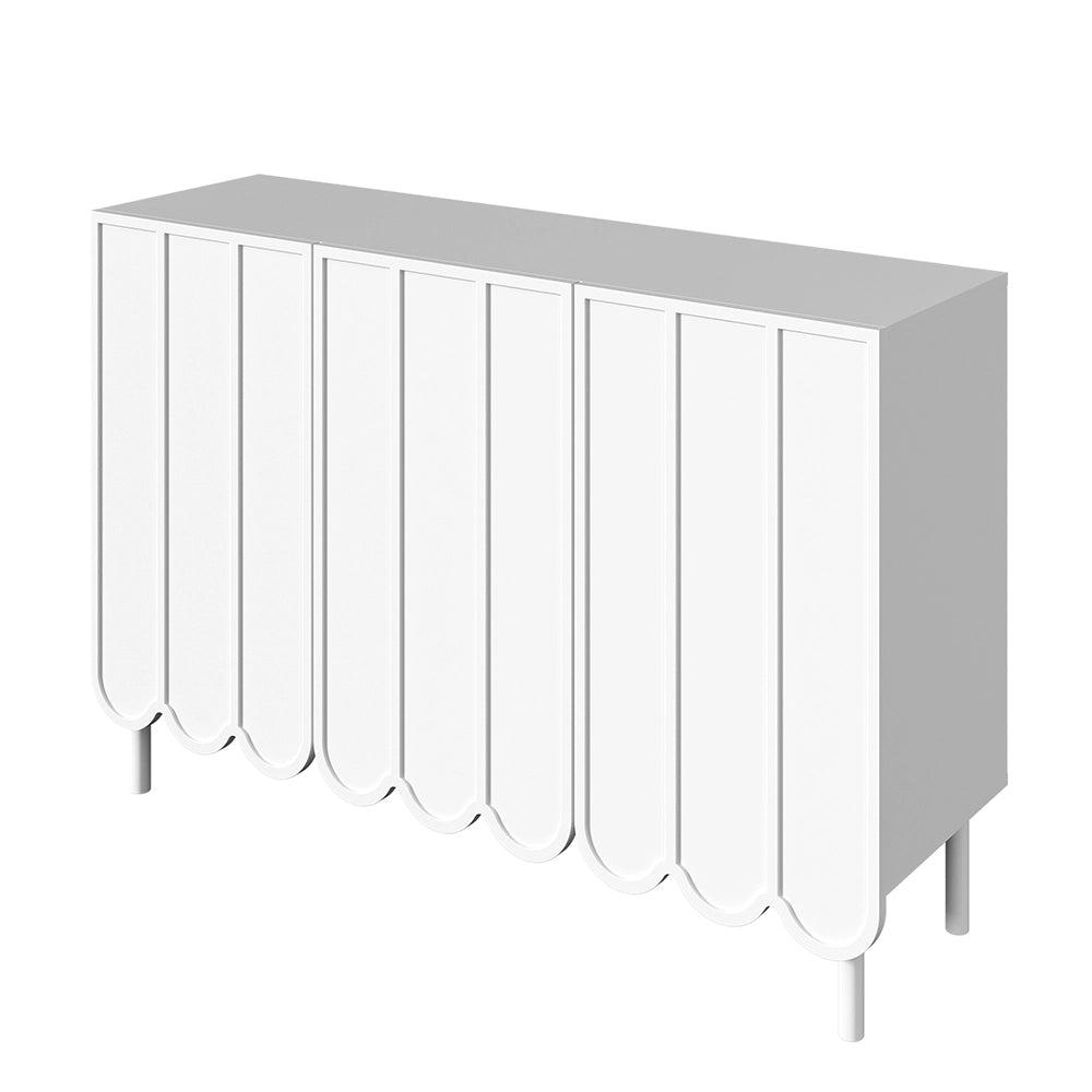 Buffet - Xylo - 120x35x80cm bianco porte ondulate